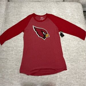 Arizona Cardinals 3/4 Crew Neck T-Shirt